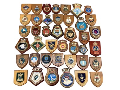 Lot 853 - Collection of various military related crests to include navy associations and ships (approximately 40)