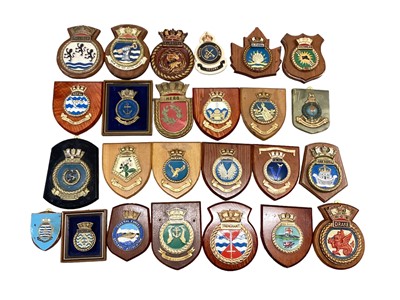 Lot 855 - Collection of various military related crests to include ships and navy associations (24)