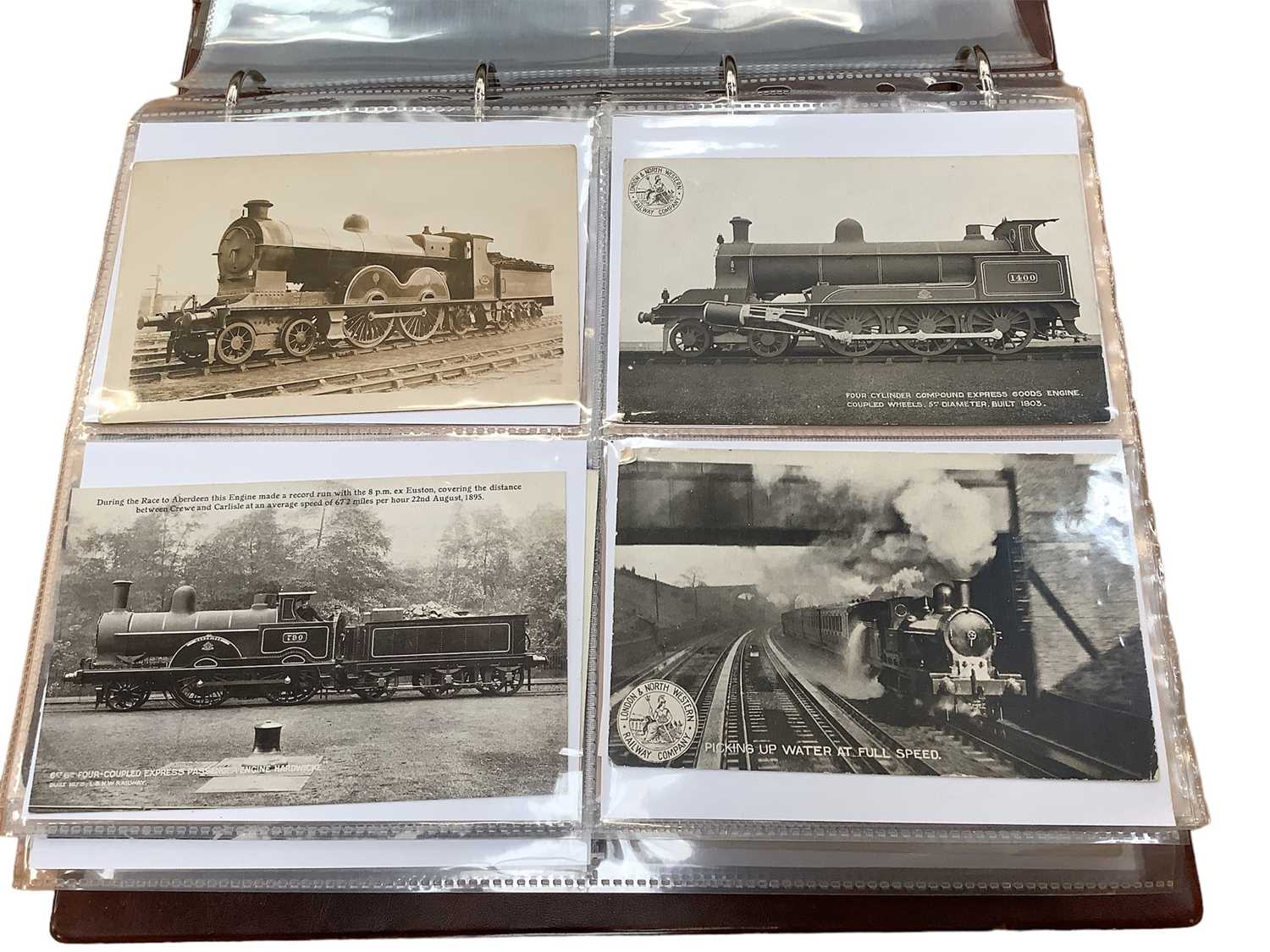 Lot 1473 - Postcards two albums of railway cards real