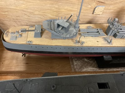 Lot 2621 - Kit built model of USS Silversides, wooden stand, 135cm long, together with a scratch built model, HMS Daring. (2)