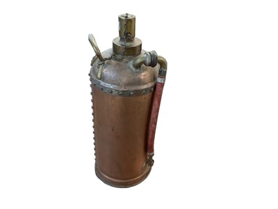 Lot 946 - Vintage copper fire extinguisher stamped 30450 near base, approximately 50cm in height.