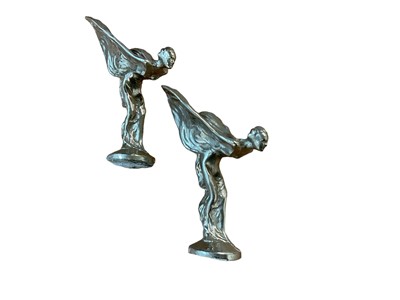 Lot 964 - Two reproduction Rolls-Royce Spirit of Ecstasy car mascots 10.5cm high (2)
