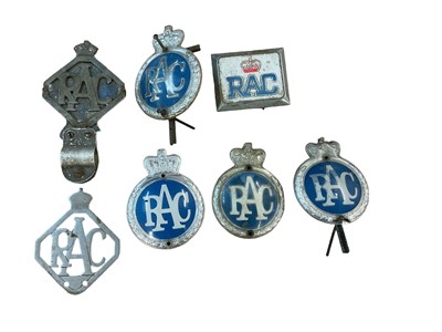 Lot 968 - Collection of Seven vintage RAC car badges (7)