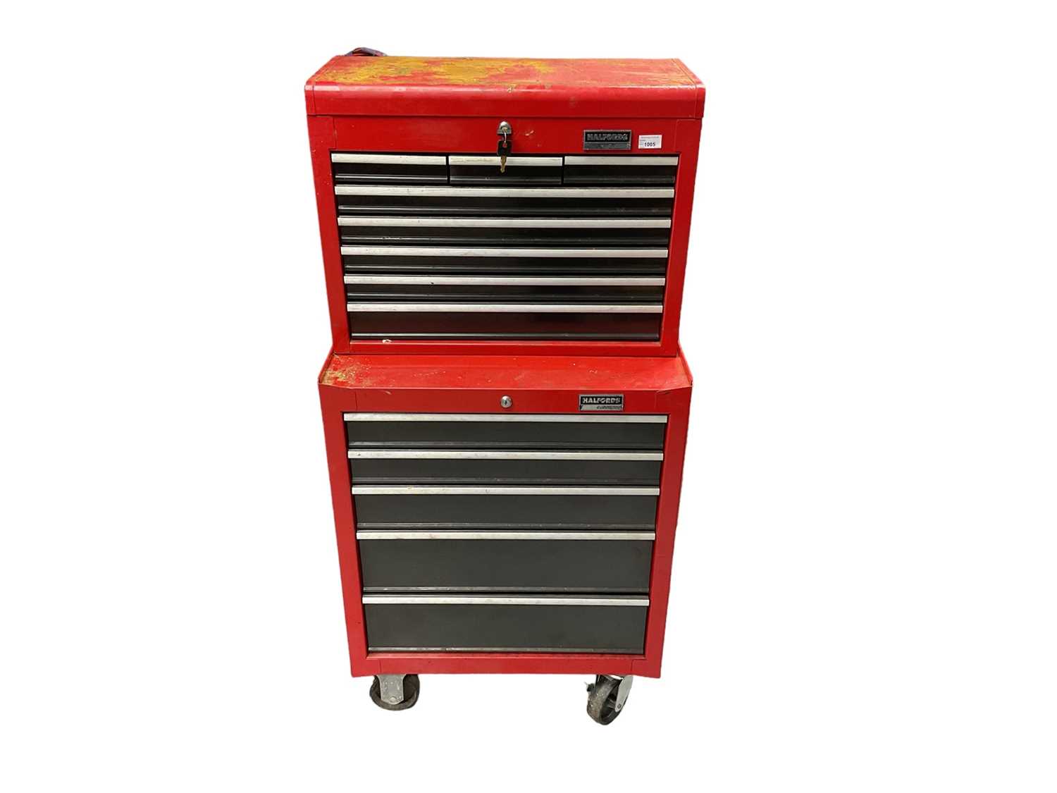 Lot 1005 - Halfords professional tool chest (two height)