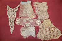 Lot 3068 - Antique and vintage lace items handmade, plus...