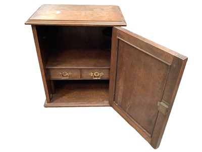 Lot 2641 - Oak smoker's cabinet, two filing chests and one other cabinet (4)