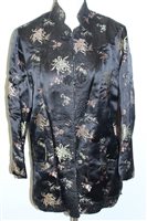 Lot 3071 - Vintage Chinese black silk brocade evening...