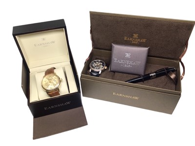 Lot 237 - Earnshaw wristwatch and pen boxed gift set and one other Earnshaw wristwatch in case, both as new