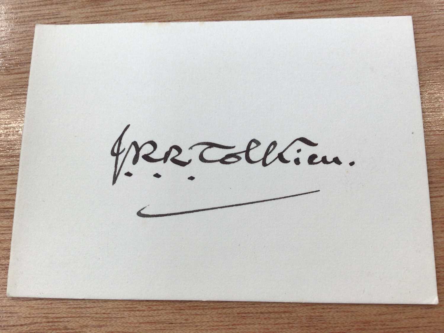 Lot 1500 - J. R. R. Tolkien signature, hand signed on