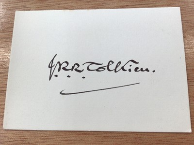 Lot 1500 - J. R. R. Tolkien signature, hand signed on piece.