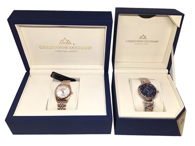 Lot 244 - Two Christophe Duchamp 'perpetual luxury' wristwatches