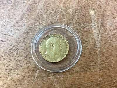 Lot 550 - Canada - Ottawa Mint Specimen Gold Sovereign Edward VII 1908c (N.B. Of the highest rarity - rating 6), this example, originally with satin finish, shows signs of wear, with light cleaning marks and...