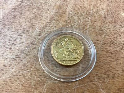 Lot 550 - Canada - Ottawa Mint Specimen Gold Sovereign Edward VII 1908c (N.B. Of the highest rarity - rating 6), this example, originally with satin finish, shows signs of wear, with light cleaning marks and...