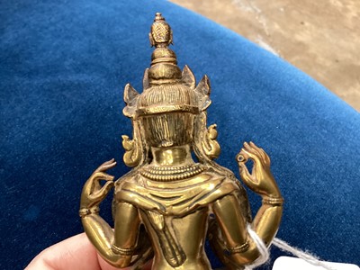 Lot 803 - Indo-Chinese gilt bronze deity figure