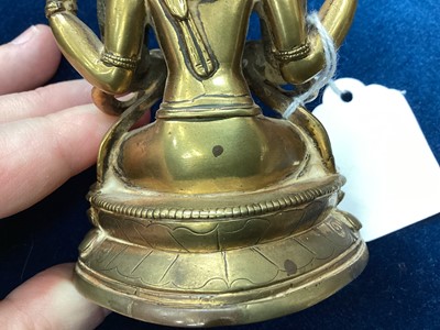 Lot 803 - Indo-Chinese gilt bronze deity figure