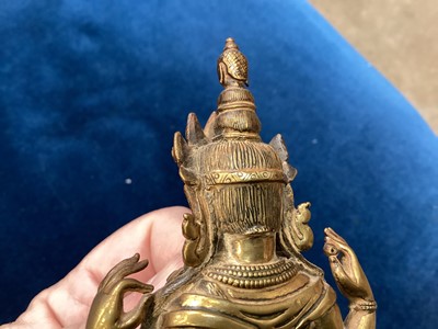 Lot 803 - Indo-Chinese gilt bronze deity figure