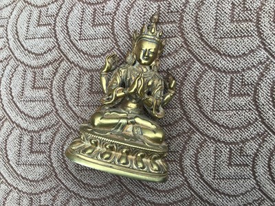 Lot 803 - Indo-Chinese gilt bronze deity figure