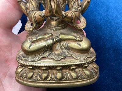 Lot 803 - Indo-Chinese gilt bronze deity figure