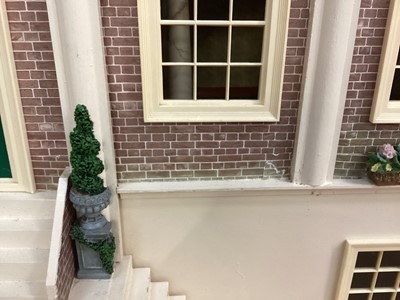 Lot 1762 - Large contemporary Georgian style dolls house with a quantity of furniture in 4 large boxes