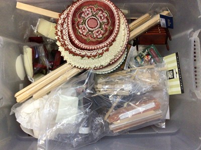 Lot 1762 - Large contemporary Georgian style dolls house with a quantity of furniture in 4 large boxes