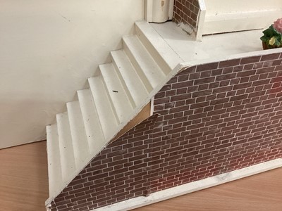 Lot 1762 - Large contemporary Georgian style dolls house with a quantity of furniture in 4 large boxes