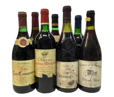 Lot 285 - Seven bottles, mixed reds to include Chateau Michotte 1986, Chateauneuf du Pape 1990 and others