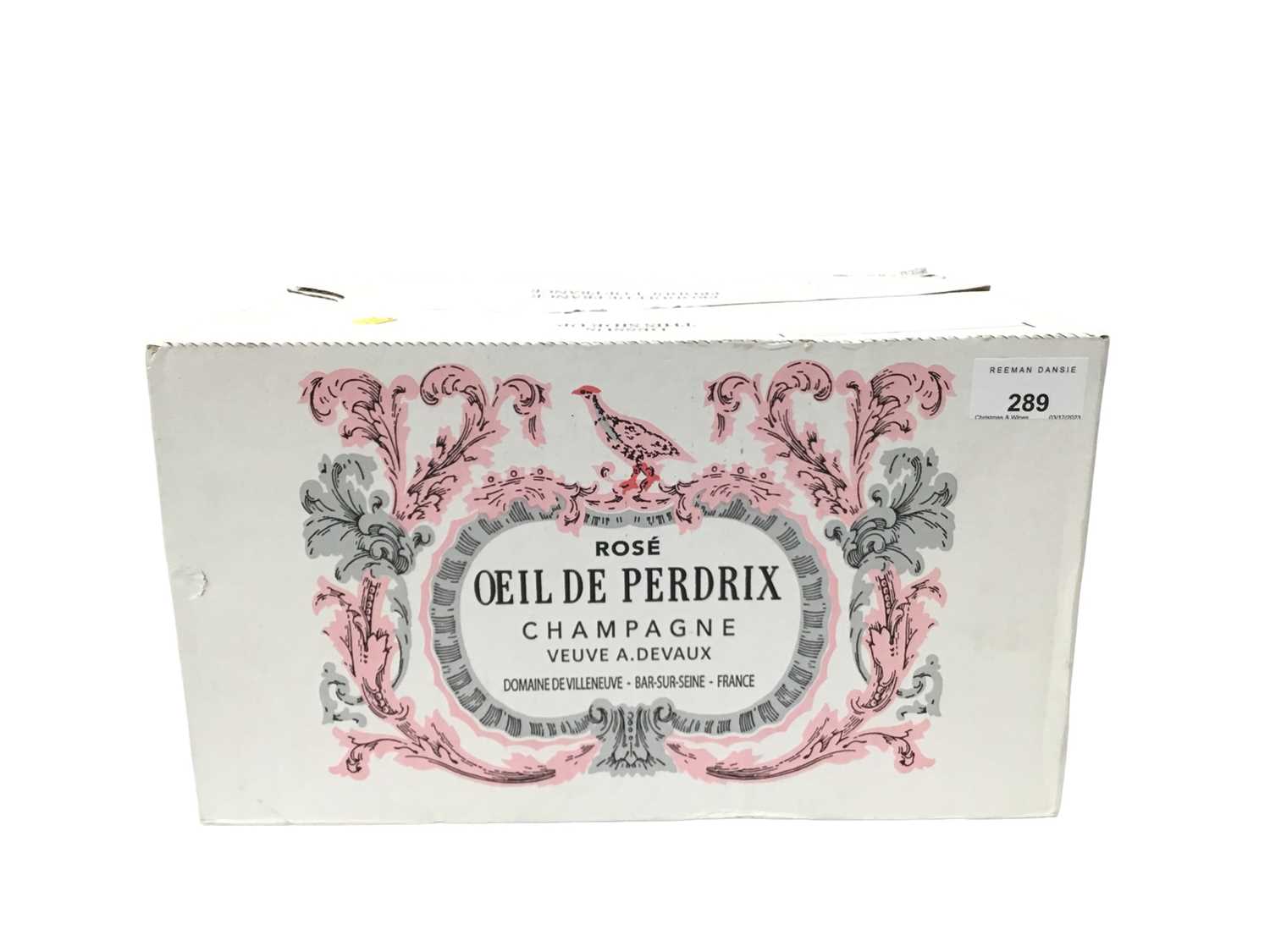 Lot 289 - Six bottles, Oeil De Perdrix rosé Champagne, in sealed card box