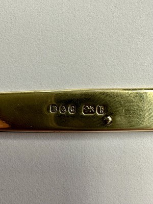 Lot 66 - Good quality Edwardian silver gilt penknife, the pair of knives marked Asprey, (Sheffield 1902), makers mark Brookes & Crookes, 12cm when open, 6cm closed
