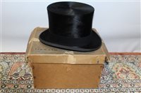 Lot 3093 - Gentlemen's Lock & Co. black top hat,...