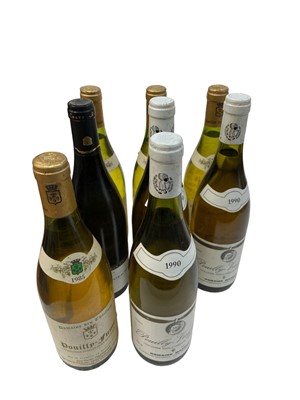 Lot 320 - Eight bottles, Domaine Alain Chavy Puligny-Montrachet 2015 (1), Pouilly-Fume 1985 (4), Pouilly-Vinzelles 1990 (3)