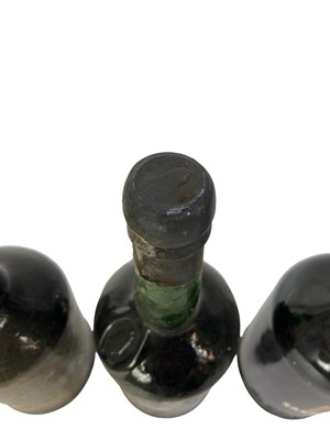 Lot 298 - Five bottles, Sandeman Port 1989, another Ruby, two bottles lacking labels and a bottle of Sandeman Olorosso Sherry