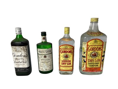 Lot 300 - Eight bottles, Gordon's Gin, 2 litres, 47.3%, four other bottles of Gordon's, two of Plymouth Gin and a bottle of Sir Robert Burnett's White Satin Gin