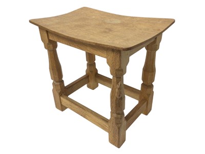 Lot 1397 - Robert ‘Mouseman’ Thompson oak stool