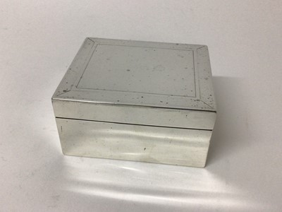 Lot 157 - A silver cigarette box, Birmingham 1924, 9cm wide x 8cm deep x 4.5cm high