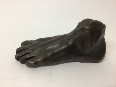 Lot 594 - Stephen Lansley, bronze study of a human foot, signed with initials 18.5cm