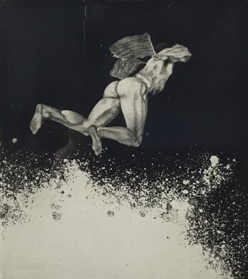 Lot 37 - Terry Wilson (b.1948) Flight of Icarus, etching, 35/50, pencil signed and dated 1976, 13.5cm x 11.5cm,  framed and glazed