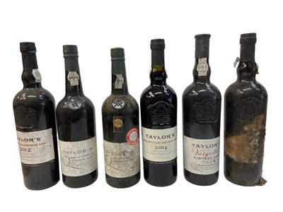 Lot 305 - Six bottles, Taylor's Port 1987, 1988, 2000, 2001, 2002 and 2004