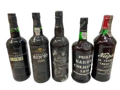 Lot 309 - Five bottles, Porto Barros Colheita 1977, Churchill's 400th Anniversary Westminster port and other ports