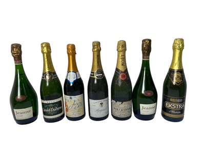 Lot 310 - Fourteen bottles, champagnes, sparkling and fizzy wines to include a bottle of Moët