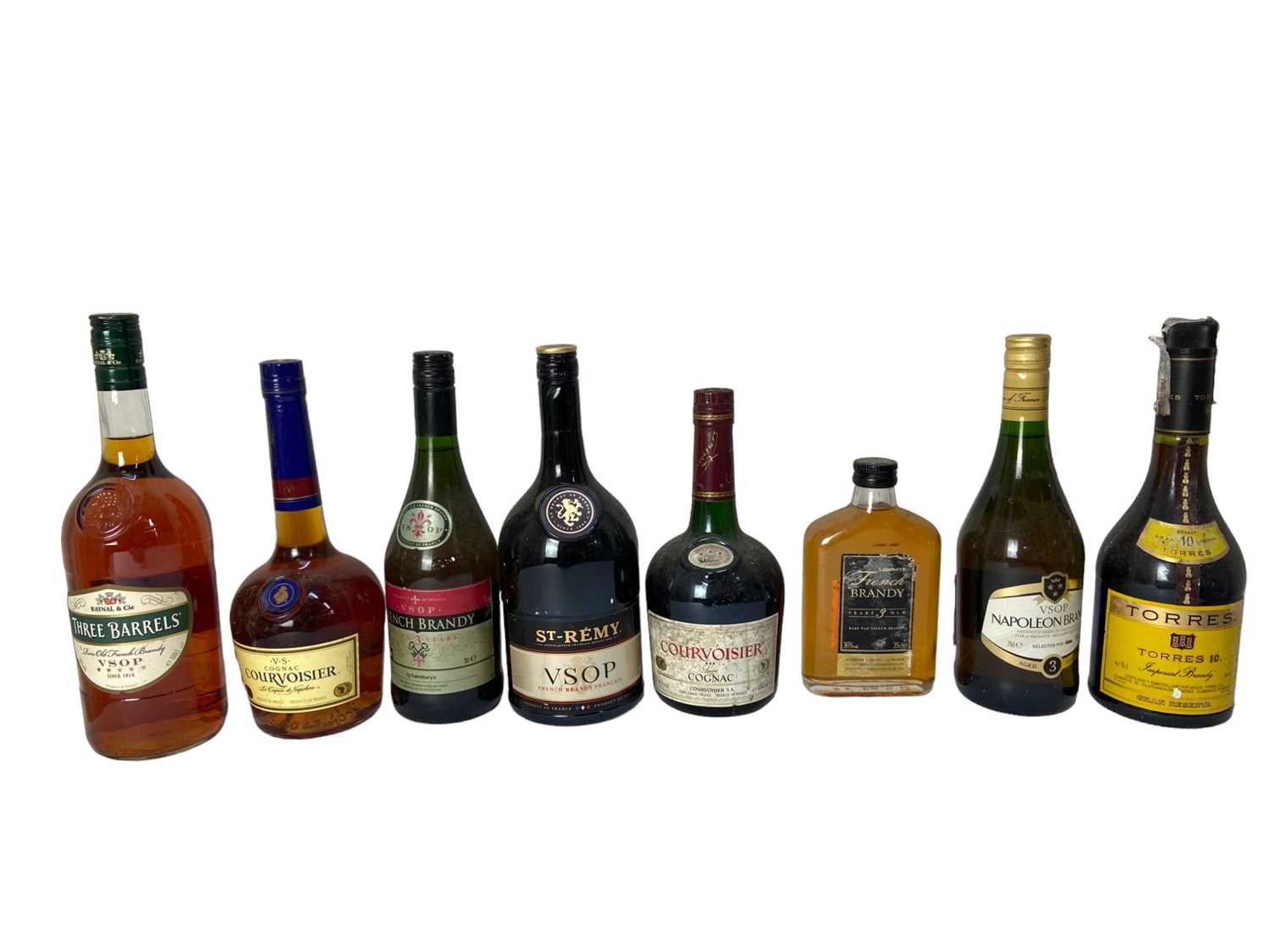 Lot 312 - Fourteen bottles, assorted brandy and cognac to include Courvoisier and Martell