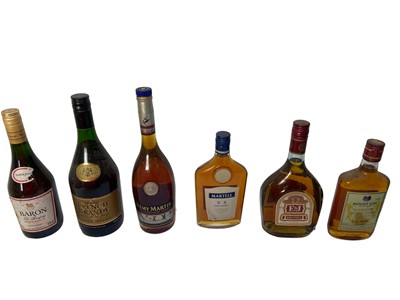 Lot 312 - Fourteen bottles, assorted brandy and cognac to include Courvoisier and Martell