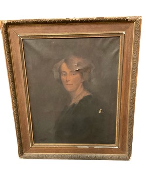 Lot 259 - English School, early 20th century - oil on canvas, Portrait of a woman, signed