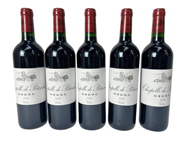 Lot 343 - Five bottles, Chapelle de Potensac Medoc 2010