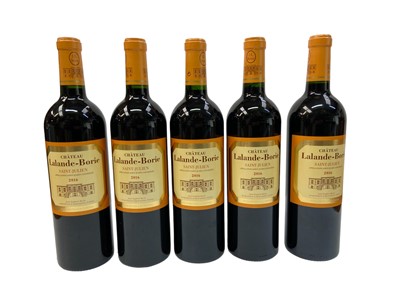 Lot 346 - Five bottles, Chateau Lalande-Borie Saint-Julien 2016