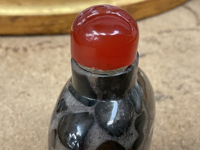 Lot 894 - Chinese Qing pudding stone snuff bottle and stopper