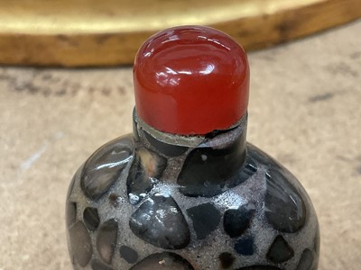 Lot 894 - Chinese Qing pudding stone snuff bottle and stopper