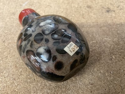 Lot 894 - Chinese Qing pudding stone snuff bottle and stopper