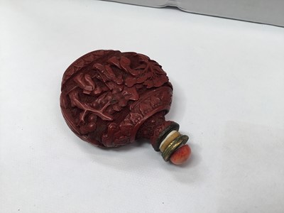 Lot 796 - Finely carved cinnabar lacquer snuff bottle
