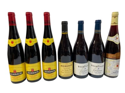 Lot 351 - Seven bottles, Pinot Noir to include Trimbach 2019 (3), Le Bourgogne Chanson 2014 (2) and two others