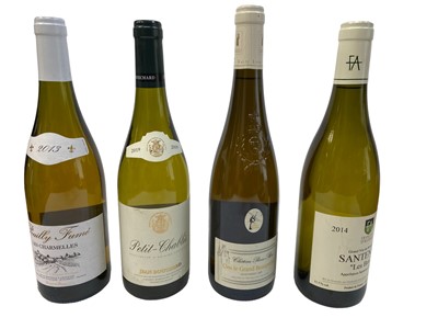 Lot 358 - Nine bottles, white burgundies and others to include Talmard Macon Villages 2020, Pouilly Fume Les Charmelles 2013, Santenay "Les Bras" 2014 and others